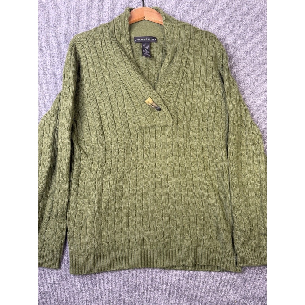 Josephine Chaus‎ Olive Green Cable Knit Wrap Sweater Women's Size L